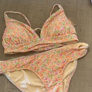 Billabong Peach Floral Bikini Set NWT